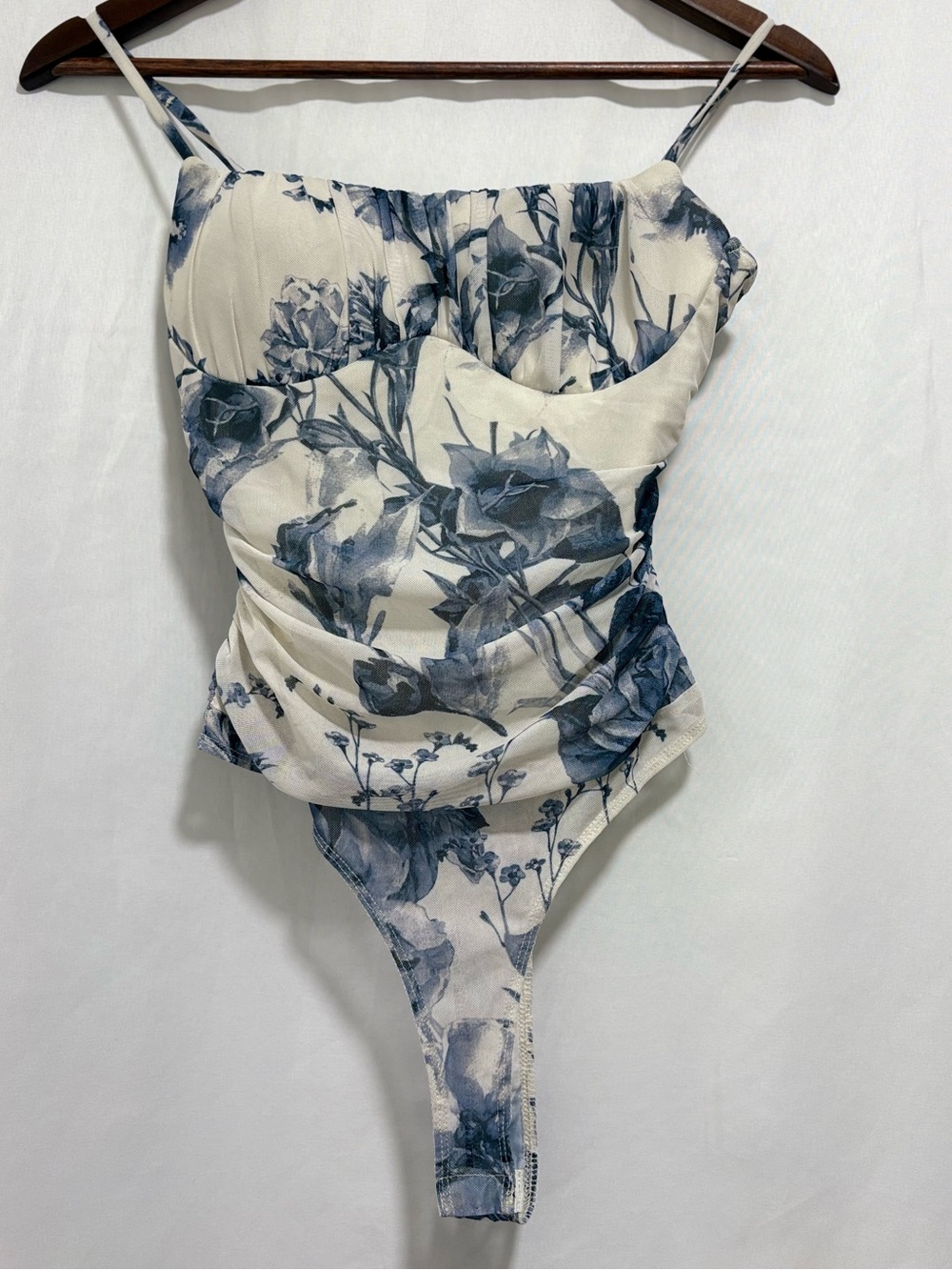 Privy Floral Mesh Corset Bodysuit Small